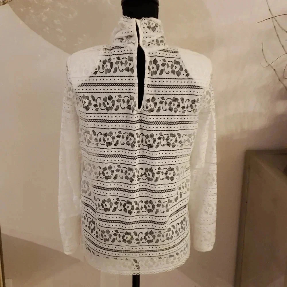 SANDRO Paris lace blouse size M - Picture 4 of 6